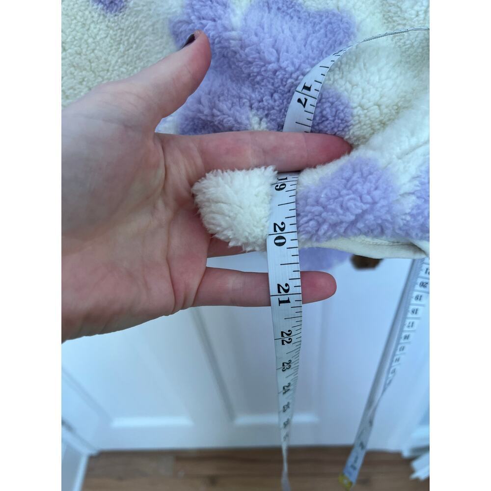 NEW Thread & Supply High Pile Fleece Floral Jacket Lavender Cream Women's XS - Picture 9 of 10